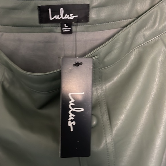 Lulus Most Fab Grey Vegan Leather Button-Front Mini Skirt. LARGE - Picture 5 of 6